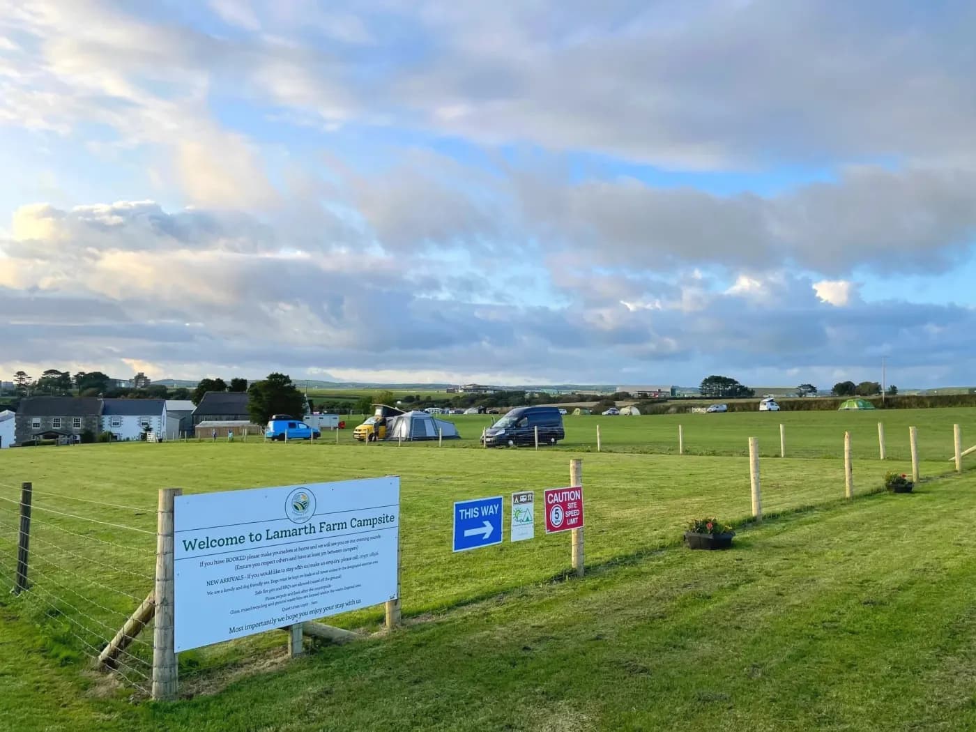 Lamarth Farm Campsite, sign